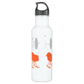 Gray Patroonstoel voor midden-eeuwen Silhouette Waterfles (Achterkant)