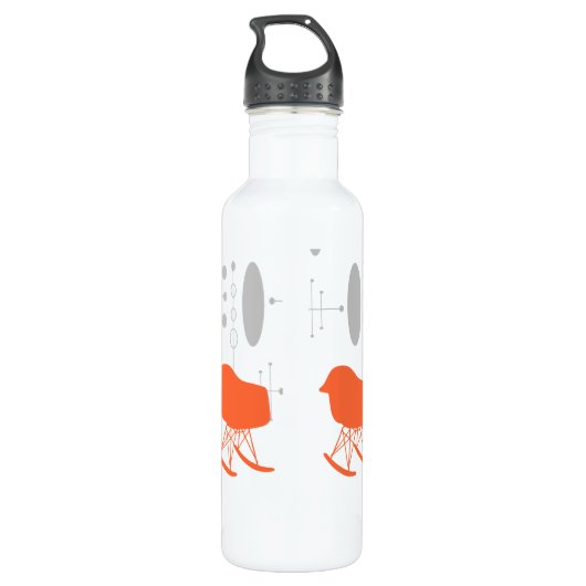 Gray Patroonstoel voor midden-eeuwen Silhouette Waterfles (Achterkant)