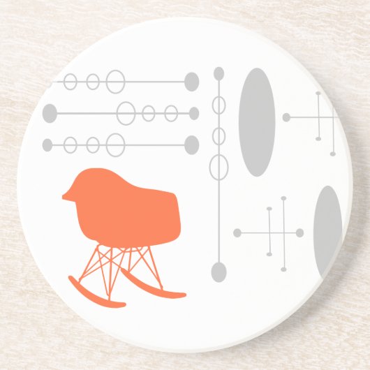 Gray Patroonstoel voor midden-eeuwen Silhouette Zandsteen Onderzetter (Voorkant)