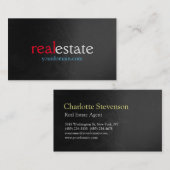 Gray Pattern Real Estate Agent Trendy Professional Visitekaartje (Voorkant / Achterkant)