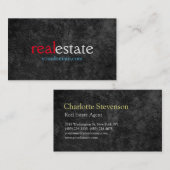 Gray Pattern Real Estate Agent Trendy Red Blue Visitekaartje (Voorkant / Achterkant)