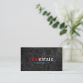 Gray Pattern Real Estate Agent Trendy Red Blue Visitekaartje (Staand voorkant)