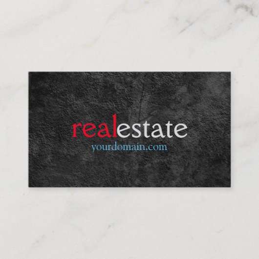 Gray Pattern Real Estate Agent Trendy Red Blue Visitekaartje (Voorkant)