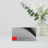 Gray Pattern Red Stripe Consultant Visitekaartje (Staand voorkant)