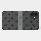 Gray paw-patroon en kalligrafie Case-Mate iPhone case (Achterkant (horizontaal))