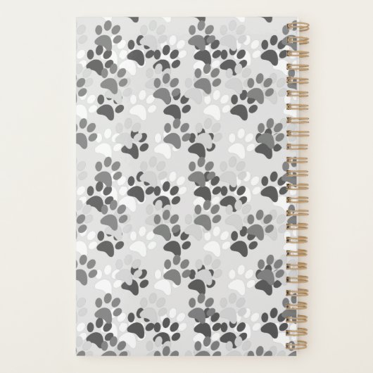 Gray Paw Print Planner (Achterkant)