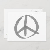 Gray Peace Sign Briefkaart (Voorkant / Achterkant)