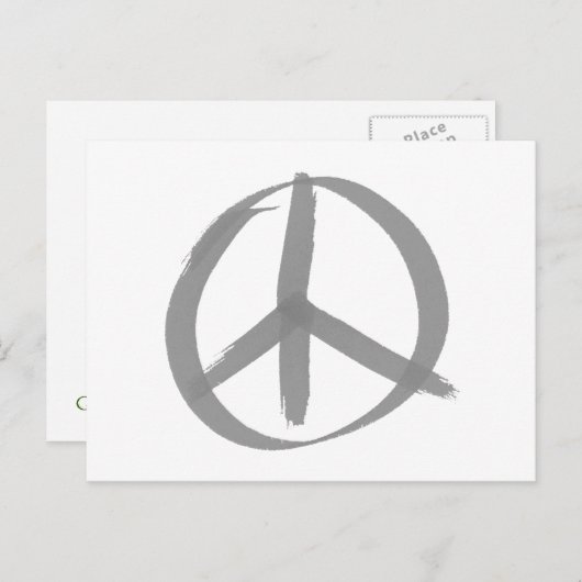 Gray Peace Sign Briefkaart (Voorkant / Achterkant)