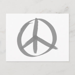 Gray Peace Sign Briefkaart