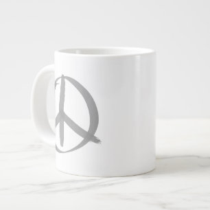Gray Peace Sign Grote Koffiekop