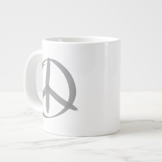 Gray Peace Sign Grote Koffiekop (Links)