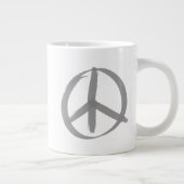 Gray Peace Sign Grote Koffiekop (Rechts)