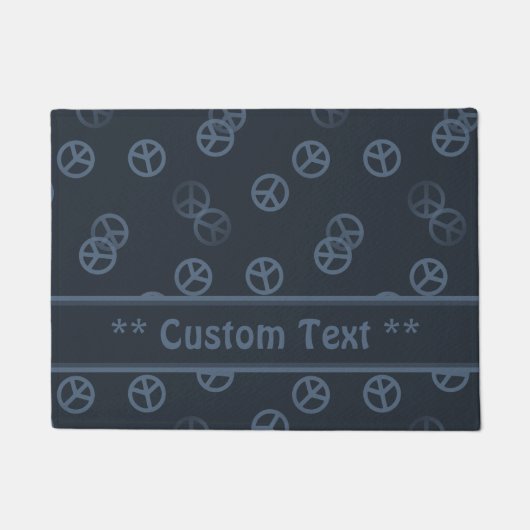 Gray Peace Sign Patroon met aangepaste tekst Deurmat (Voorkant)