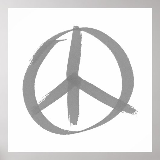 Gray Peace Sign Poster (Voorkant)