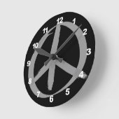 Gray Peace Sign Ronde Klok (Hoek)