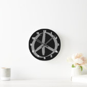 Gray Peace Sign Ronde Klok (Huis)