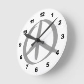 Gray Peace Sign Ronde Klok (Hoek)