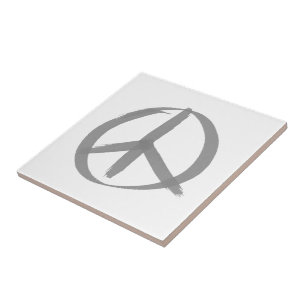 Gray Peace Sign Tegeltje