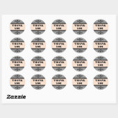 Gray/Peach Fancy Art Deco Dank u Stickers (Vel)