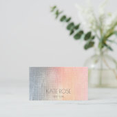 Gray Peach Grungy Ombre Contemmodern pasta Visitekaartje (Staand voorkant)