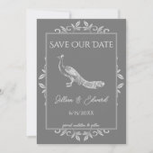 Gray Peacock Flourish Aankondiging (Voorkant)