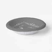 Gray Peacock Flourish Wedding Shower Paper Bowls Papieren Kommen (Gebogen)