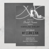 Gray Pearl en High Hiel Bridal Shower Invitation Kaart (Voorkant / Achterkant)