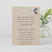 Gray Pearls Parchment Wedding Invitation Kaart (Staand voorkant)