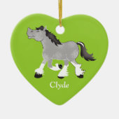 Gray Percheron Draft Horse Custom Ornament (Voorkant)