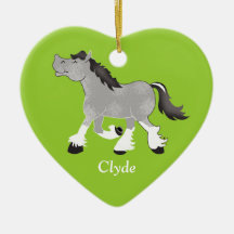 Gray Percheron Draft Horse Custom Ornament