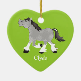 Gray Percheron Draft Horse Custom Ornament