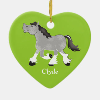 Gray Percheron Draft Horse Custom Ornament