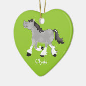 Gray Percheron Draft Horse Custom Ornament (Links)