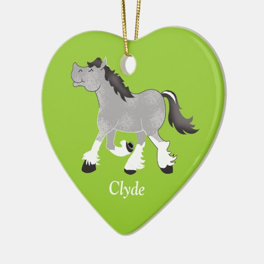Gray Percheron Draft Horse Custom Ornament (Links)
