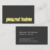 Gray Personal Trainer Fitness - Aangepaste linen Visitekaartje (Voorkant / Achterkant)