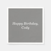 Gray Personalized All Occasion Disposable Napkins Servet (Voorkant)