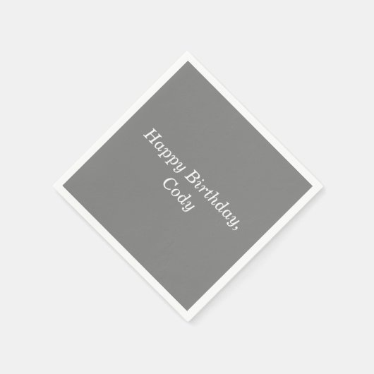 Gray Personalized All Occasion Disposable Napkins Servet (Hoek)