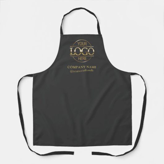 Gray Personalized Apron with Logo Custom Uniform Schort (Voorkant)