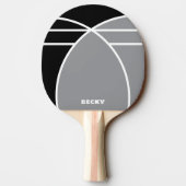 Gray Personalized Ping Pong Paddle with Name Tafeltennisbatje (Achterkant)