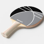 Gray Personalized Ping Pong Paddle with Name Tafeltennisbatje (Voorkant Gekanteld)