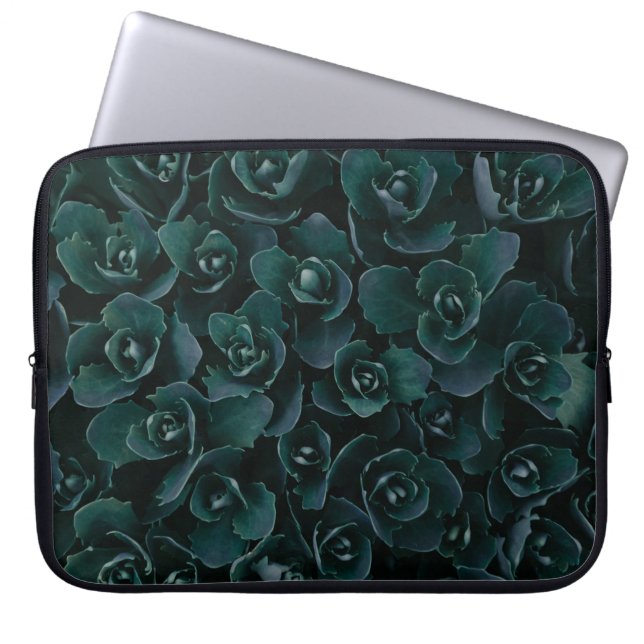 GRAY PETAL FLOWER IN BLOOM LAPTOP SLEEVE (Voorkant)