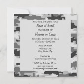 Gray Pewter Camouflage Party Event Square Kaart (Achterkant)