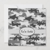 Gray Pewter Camouflage Party Event Square Kaart (Voorkant)