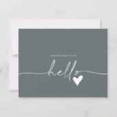  Gray Photo Hello Baby Announcement Card Bedankkaart (Voorkant)