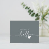  Gray Photo Hello Baby Announcement Card Bedankkaart (Staand voorkant)