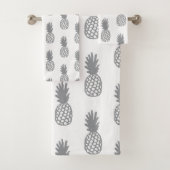 Gray Pineapple Patroon Bad Handdoek (Insitu)