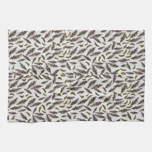 Gray Pinecones Evergreen Kitchen Towel Theedoek (Horizontaal)
