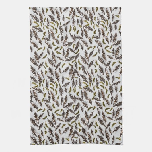 Gray Pinecones Evergreen Kitchen Towel Theedoek (Verticaal)