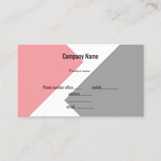 GRAY PINK ABSTRACT PATTERN COMPANY VISITEKAARTJE (Voorkant)