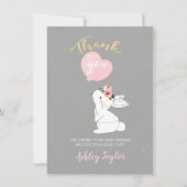 Gray Pink Bunny - Hartelijk dank Bedankkaart (Voorkant)